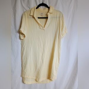 PACT Soft Yellow Short Sleeve Organic Cotton Dress
